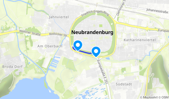 Kartenausschnitt Kunstsammlung Neubrandenburg